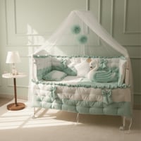 مفرش فاخر 120*60-12 قطعة قماش لينن محشي بالبلوستر