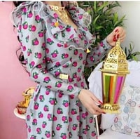 فستان رمادي شالكي رمضاني