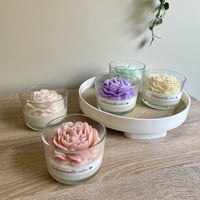 شمعة الورد الزجاجية حجم كبير