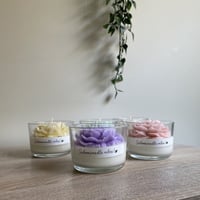 شمعة الورد الزجاجية حجم كبير