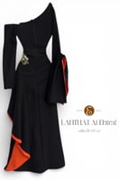 فستان سهره اسود مبطن باورانج مشغول بخرز