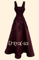 فستان عودي سهره مشغول بورد مطرز