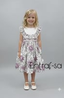 فستان مشجر بناتي قطن واقف