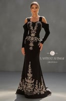 فستان ملكي اسود مطرز