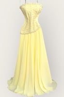 فستان سهره ليموني مكون من قطعتين