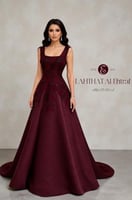 فستان عودي سهره مشغول بورد مطرز