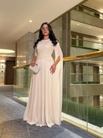 فستان شيفون مطرز شامبين