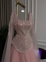 فستان سهره لحمي منفوش