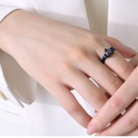 خاتم قلب اسود مع ازرق