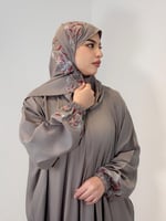 طقم شرشف صلاة مع سجاده اسفنجية رمادي غامق