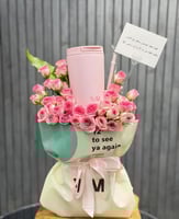 لمسة حب – مق وردي مع باقة ورد خارج الرياض ورد صناع...