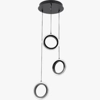 علاقي ثلاثي حلقات اسود لون الانارة 3اضاءات 25 واط