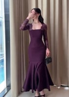 فستان سهرة ليلكي راقي