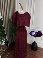 فستان برغندي للعيد | سكر