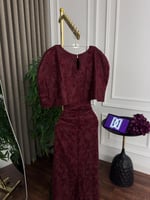 فستان برغندي للعيد | سكر