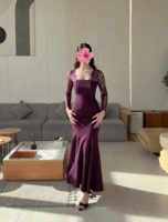 فستان سهرة ليلكي راقي