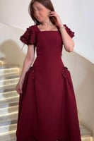 فستان برغندي فخم