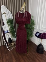 فستان برغندي للعيد | سكر