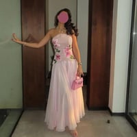 فستان سهرة وردي فخم