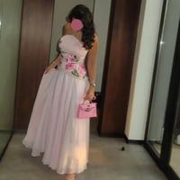 فستان سهرة وردي فخم