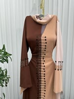 فستان تناغم القهوة