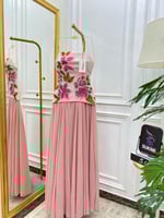 فستان سهرة وردي فخم