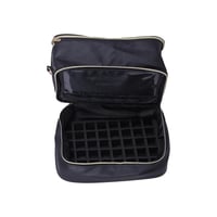 شنطة مكياج سوداء بشريط ذهبي من صالون سيستم - BK24-...