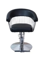 كرسي صالون نسائي اسود فتحات استيل من صالون سيستم