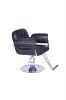 كرسي تصفيف الشعر نسائي - اسود بقاعدة وجوانب فضية