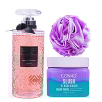 مجموعة طقم الاستحمام سحر الاوركيد تقشير ونظافة - 3...