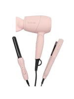 مجموعة تصفيف الشعر لابيل ميني الوردي - 3 قطع