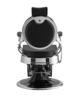 كرسي حلاقة رجالي اسود مع حديد فضي من صالون سيستم