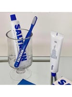 طقم للسفر معجون بملح رمادي طبيعي مع فرشاة أسنان من...