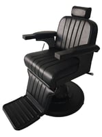 كرسي حلاقة رجالي اسود مع حديد اسود من صالون سيستم...