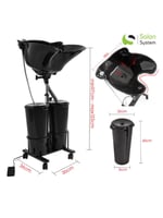 مغسلة متنقلة حوضين الكترونية من صالون سيستم - اسود