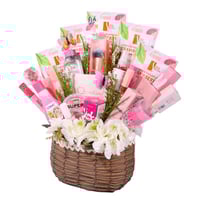 سلة الجمال الوردي - 20 قطعه