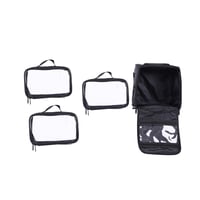 شنطة تجميل قماش + 3 علب اضافية من صالون سيستم