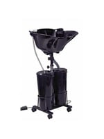 مغسلة متنقلة حوضين الكترونية من صالون سيستم - اسود