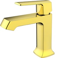 خلاط مغسلة ذهبي لامع