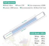 مصباح LED بطيف كامل لأحواض السمك (40 – 60 سم)
