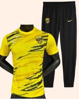 طقم تمارين نادي الاتحاد - تيشيرت أصفر وسروال أسود