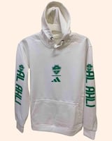 هودي الاهلي الابيض - إصدار قطني بشعارات اخضر 2026