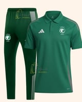 طقم بولو المنتخب السعودي الاخضر 2026 بولو وسروال ط...