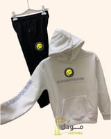 طقم شتوي ولادي نادي النصر 2026 بلوفر ابيض وسروال ا...