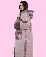 فروة نسائية شتوية صوف بلون لحمي