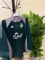 سويتر المنتخب السعودي الاخضر الداكن الرسمي 25/26