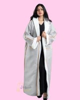 فروة شتوية نسائية خامة أصلي باللون الرصاصي