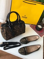 حقيبة يد مع حذاء نسائي – ألوان متعددة طقم فندي