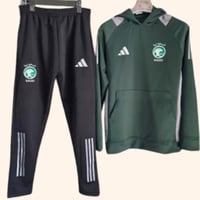 طقم شتوي المنتخب السعودي بلوفر اخضر وسروال اسود رس...