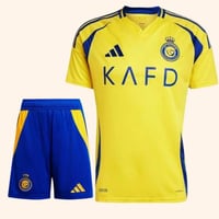 طقم نادي النصر الاساسي – تيشيرت اصفر + شورت ازرق